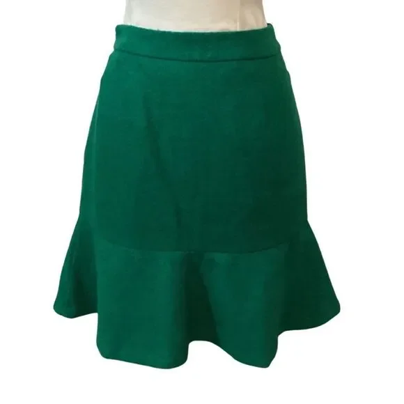 Anthropologie | Maeve | Green Wool Blend Skirt | 4 - Picture 5 of 12
